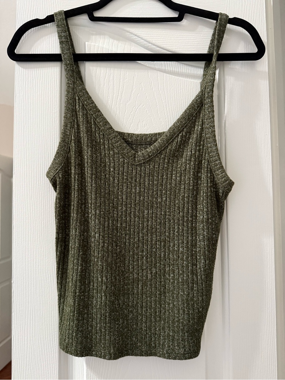 American Eagle Outfitters Olive Ribbed V-Neck Tank